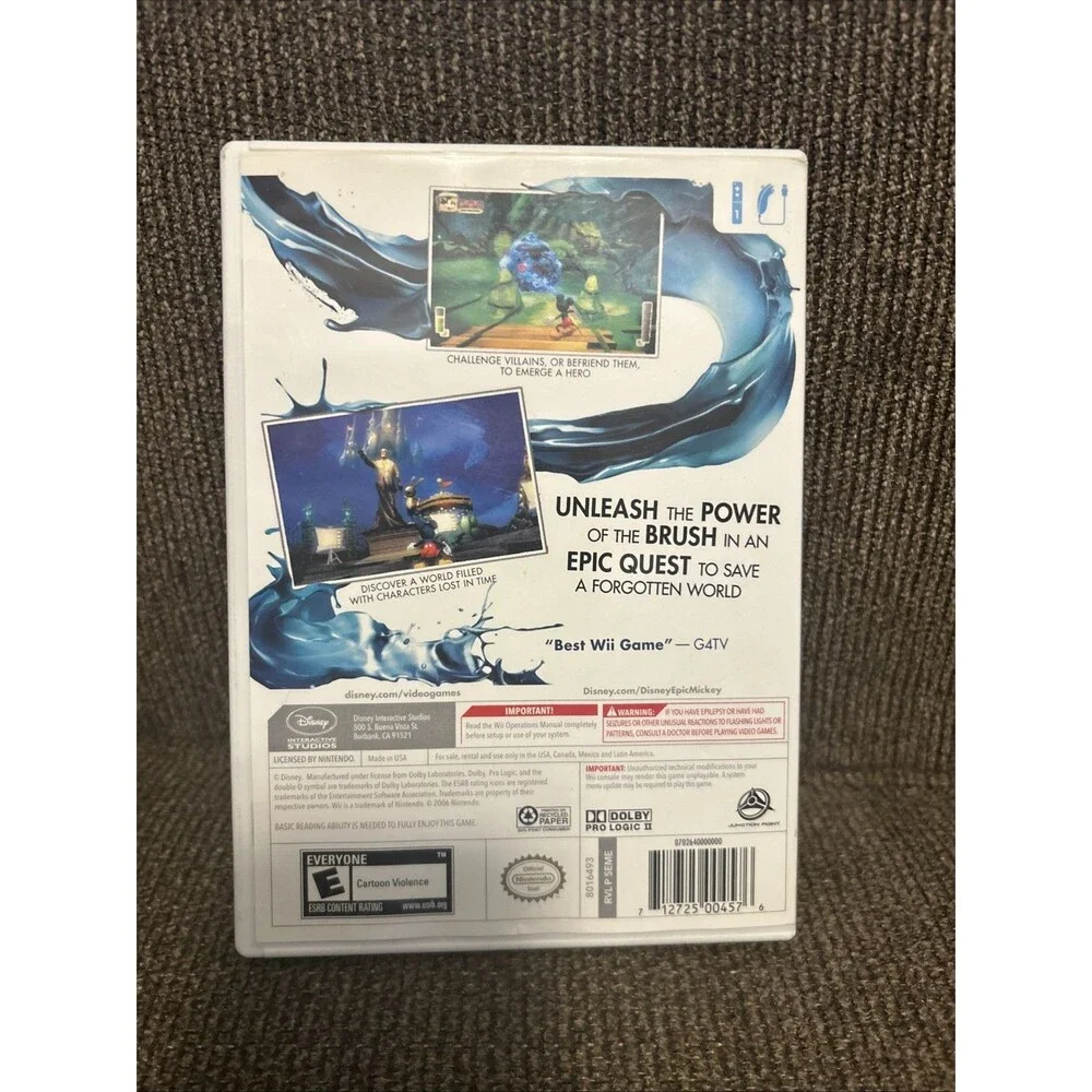 Disney Epic Mickey (Nintendo Wii, 2006) No Manual -Tested Works Nintendo Game